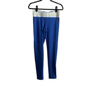 Olympia Activewear Women M Blue Stretch Lightweight High-Rise Naxo Leggings